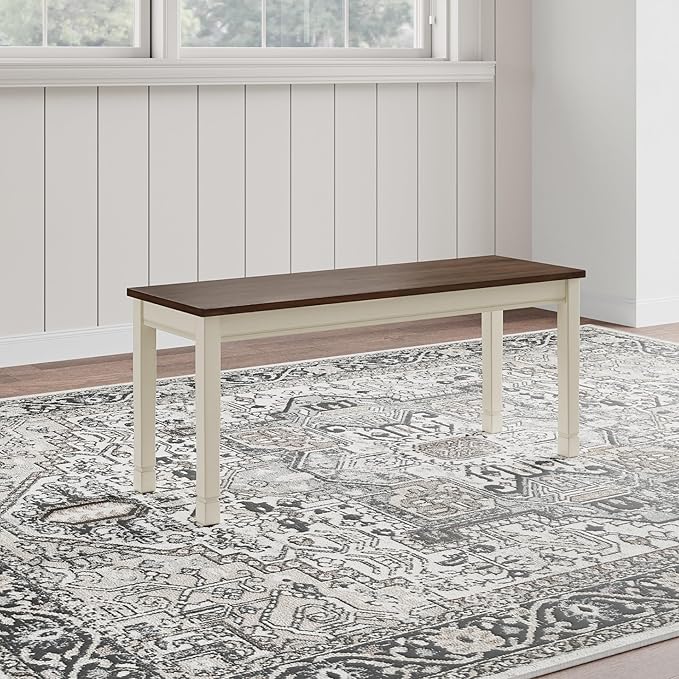 Signature Design by Ashley WhiteOwing Bench, 44.25" W x 16.25" D x4.25 H, White