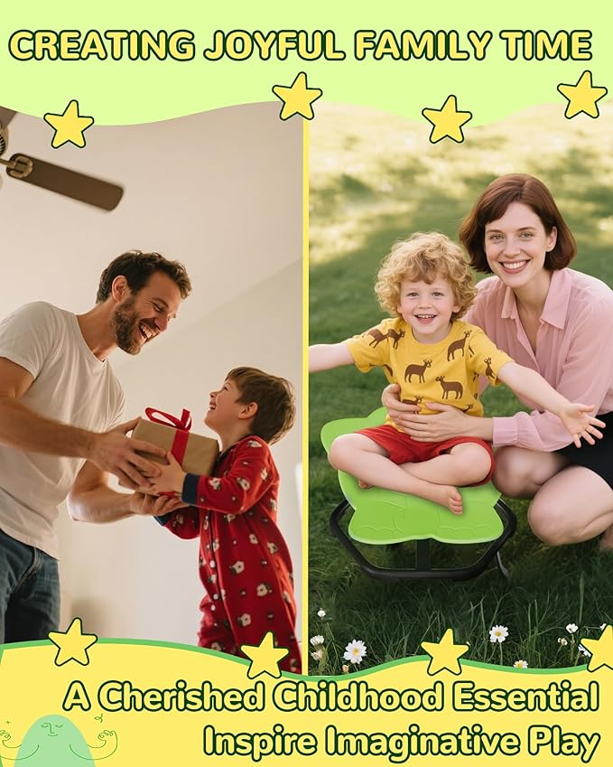 21" L × 19" W Spinning Chair for Autistic Kids, Sensory Toys for Kids with Autism, Sit and Spin, Toddlers & ADHD Children, Sensory Products Swivel Chair, Light Green