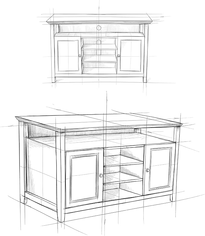 SIMPLIHOME Amherst 54-inch Wide Solid Wood TV Stand in Fog Grey, Transitional-Style Media Console for Living Room with Adjustable Shelves and Cable Management