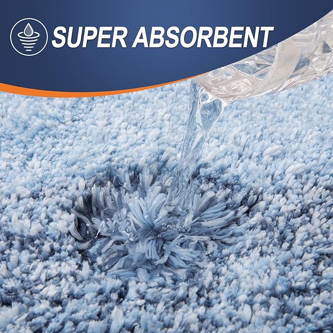 OLANLY Bathroom Runner Rugs 59x24, Extra Soft Absorbent Microfiber Bath Rugs, Rubber Backing, Quick Dry, Machine Washable Bath Mats for Bathroom Floor, Tub and Shower, Home Decor Accessories, Blue