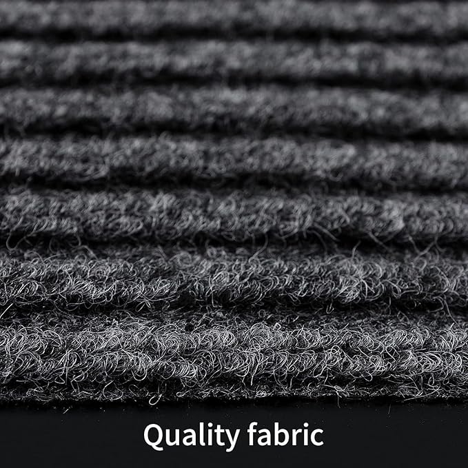 TANYOYO3' X 6' Commercial Grade Door Floor Mat Brush Step Entrance Mat Vinyl Backed Utility Doormat Heavy Duty Floor Rugs Commercial Outdoor Carpet Indoor Entrance Mat，Grey