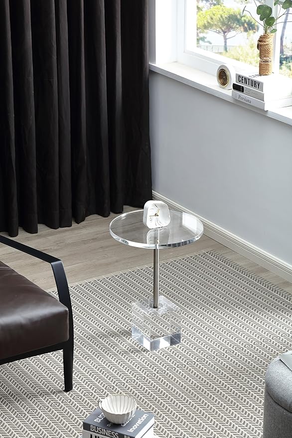 Clear Acrylic End Table,Side Table,for Livingroom,13.5 x 13.5 inch, 23 inch High