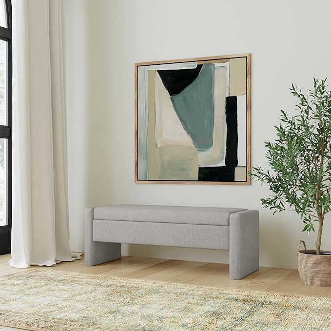Copenhagen Modern Storage Bench Home Décor|Bench with Storage for Living Room & Bedroom - Plush Cream