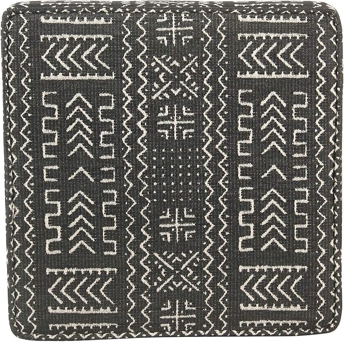 Homepop Home Decor | K7342-F2267 | Classic Square Storage Ottoman with Lift Off Lid | Ottoman with Storage for Living Room & Bedroom, Onyx, Large