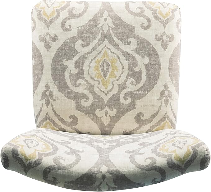 HomePop Upholstered Counter Height Barstool, 24-Inch, Suri Cream Damask