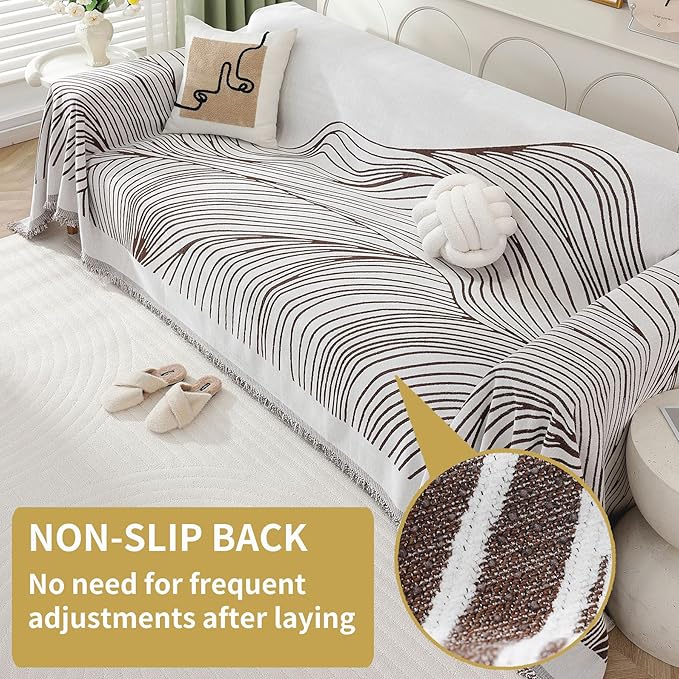Non Slip Sofa Covers Couch Covers for 3 Cushion Couch Sofa Pet Friendly Washable Couch Covers for Sofa, Soft Thick Sectional Couch Covers L Shape Furniture Protector for Kids, Dogs 91" X134"