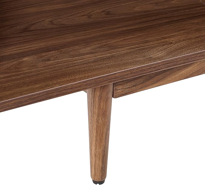 Crosley Furniture Liam Large Vinyl Record Storage TV Stand and Entertainment Center, Media Console, Walnut