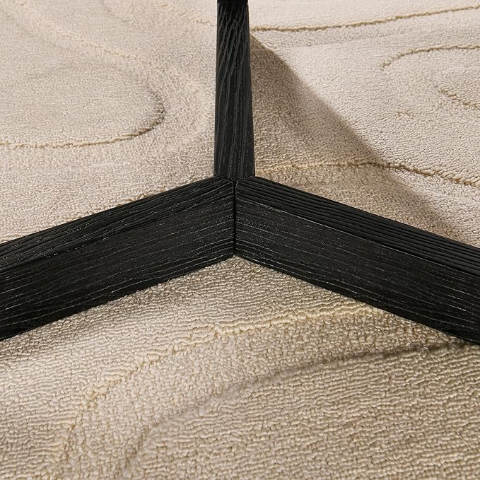 Large Round End Table with Storage Shelf, Rustic Beside Tables with Umbrella Top,Traditional Circular Sofa Side Table, 25.2”D Telephone Table for Living Room Easy Assembly Brushed Black CJZ3338BK