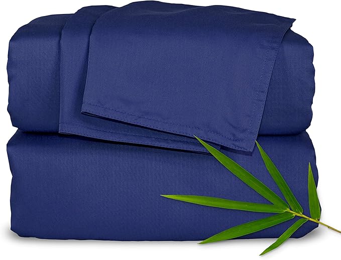 King Sheets by Pure Bamboo, Genuine 100% Organic Viscose Derived from Bamboo Bed Sheet Set, Luxuriously Soft & Cooling, Double Stitching, Lifetime Quality Promise (King, Cobalt Blue)