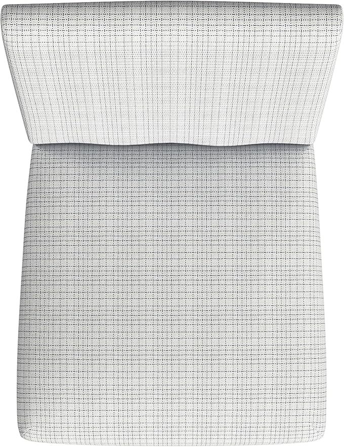 HomePop Home Decor |Classic Upholstered Parsons Dining Chairs |Decorative Home Furniture, Cream Mini Grid Pattern (Single Pack)