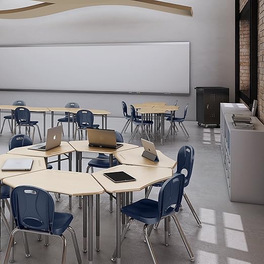 Learniture LNT-118-CSW-NV Learniture Structure Series Stackable School Chairs for Classroom, 18" Seat Height, Navy, Pack of 4