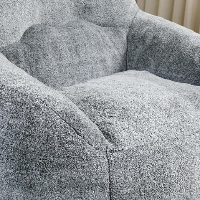 Furniliving Bean Bag Chair, Giant Bean Bag Chair Stuffed Floor Sofa for Adults Comfy Bean Bag Sofa with Back Support, Oversized Bean Bag Couch for Living Room Bedroom Dorm Office, Teddy, Dark Grey