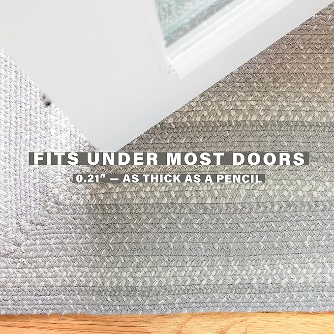 Homespice Grey Cloud Jute Braided Rope Rug, 5x8' Rectangle - Grey, Warm Farmhouse Country Decor, Perfect for Bedrooms and Living Rooms - Durable, Easy to Clean and Pet Friendly
