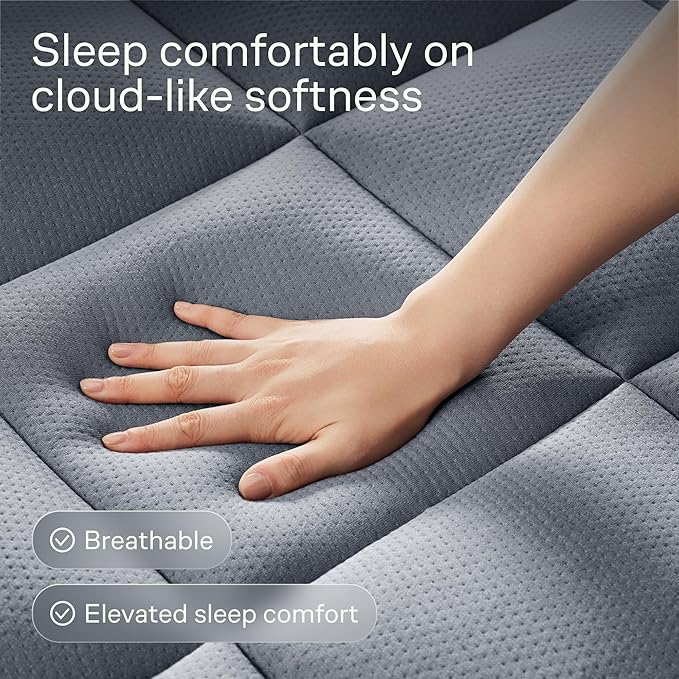 Ultra Soft Twin Size Mattress Topper - Viscose Made from Bamboo Pillow Top Mattress Pad for Back Pain Relief - Naturally Cooling for Hot Sleepers, Grey
