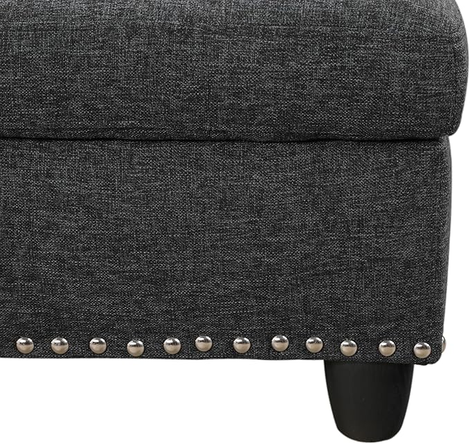 Evan Sectional Sofa or Couch with Ottoman for Living Room, Apartment, Bedroom, Office