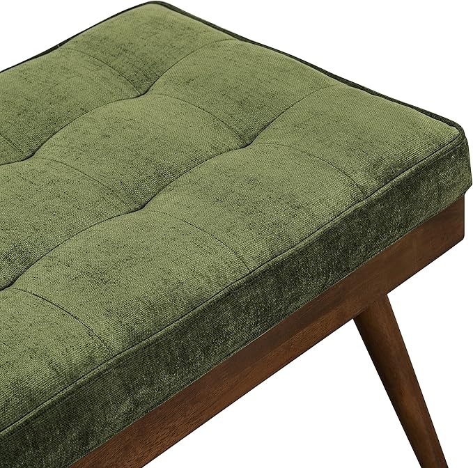 POLY & BARK Luca Bench in Distressed Green Velvet