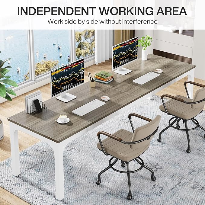Tribesigns 78.7 Inches Extra Long Computer Desk 2 Person Desk, Double Long Desk, Workstaion for Home Office