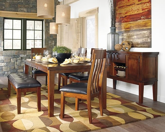 Signature Design by Ashley Ralene Rake Back 19" Dining Room Chair 2 Count, Medium Brown