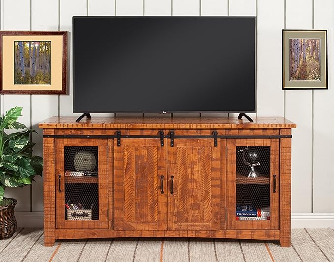 Martin Svensson Home Omaha Solid Wood TV Stand, 65", Honey Tobacco
