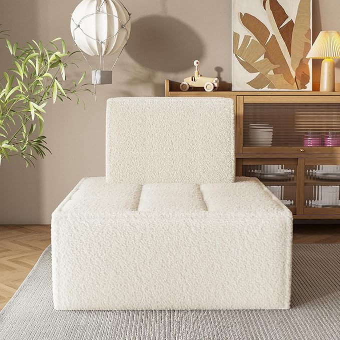 Bean Bag Chair,Accent Chair,Modular Sherpa Sofa Chair,Floor Sofa for Adults,Fireside Chair,Reading Chair for Living Room,Bedroom,Office,Beige