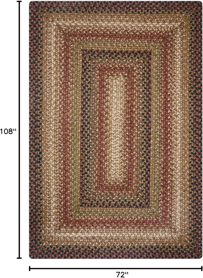 Homespice Gingerbread Jute Brown 6x9' Braided Rug for Living Room, Bedroom Rug and Dining Room. Pet Friendly. Decor Styles- Farmhouse Rug, Rustic, Vintage, Cottage, Primitive, Country, Boho Rug
