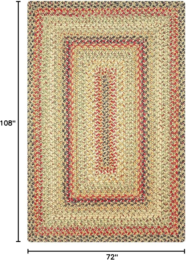 Homespice Kingston Braided Area Rug 6x9' – Multicolor Country Rugs for Living Room, Bedroom and Dining Area