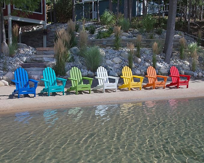 POLYWOOD AD5030SR Classic Folding Adirondack Chair, 38.5" H x31.25 W x 33.5" D, Sunset Red