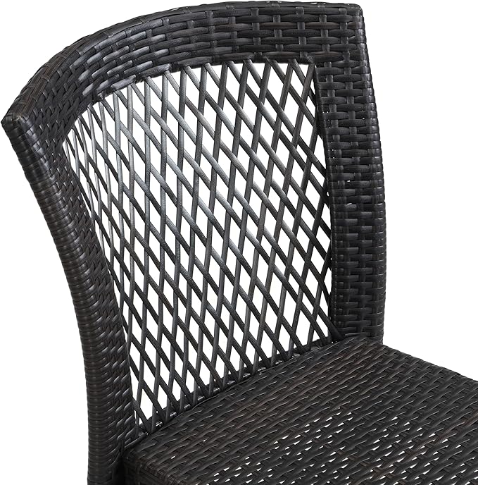 Merax Outdoor Dining Chairs Set of 2,Stackable Chairs with UV-Resistant PE Rattan and Steel Frame for Patio,Garden,Balcony,Supports 400lbs,Brown Multi
