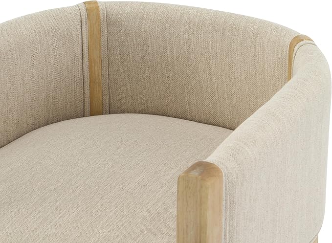 Christopher Knight Home Lucid Linen Upholstered Dining Chairs Set of 2, Rubber Wood Dining Room Chairs, Modern Armchair, Extra Seating for Dining Room, Versatile Indoor Furniture, Beige + Natural