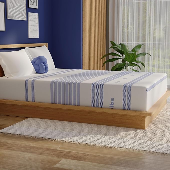 Vibe Gel Memory Foam Mattress, 12-Inch CertiPUR-US Certified Bed-in-a-Box, King, White