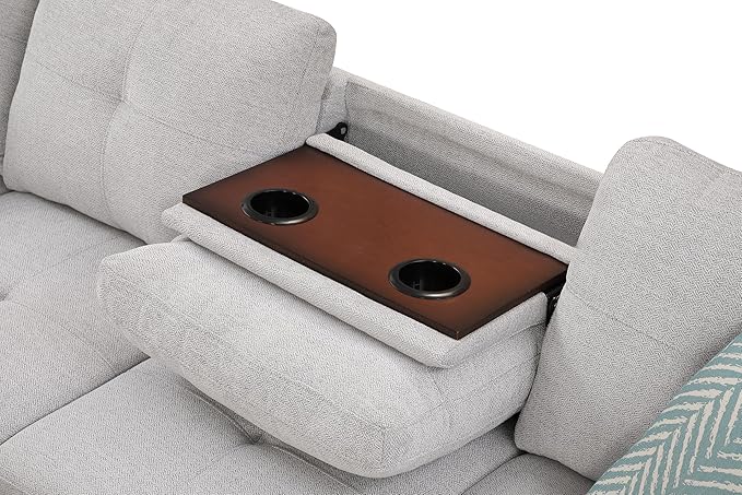 Evan Sectional Sofa or Couch with Ottoman for Living Room, Apartment, Bedroom, Office
