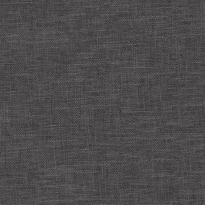 SIMPLIHOME Owen 34 inch Wide Mid Century Modern Rectangle Coffee Table Storage Ottoman in Slate Grey Linen Look Fabric, Assembled, For the Living Room, Entryway and Family Room