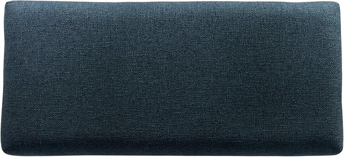 Homepop Home Decor | Upholstered Decorative Storage Ottoman Bench | Ottoman Bench with Storage for Living Room & Bedroom | Decorative Home Furniture, Navy Large