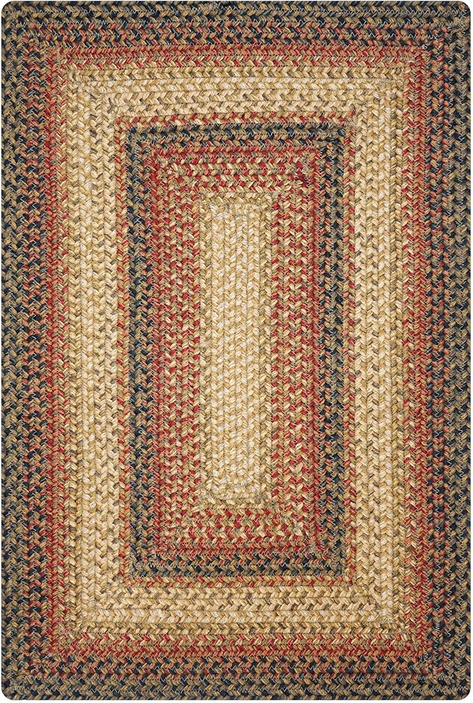 Homespice Russet Multi Color Jute Braided Area Rugs, 8x10' Rectangle - Warm Country Decor, Perfect for Living Rooms and Bedrooms - Pet Friendly and Easy to Clean