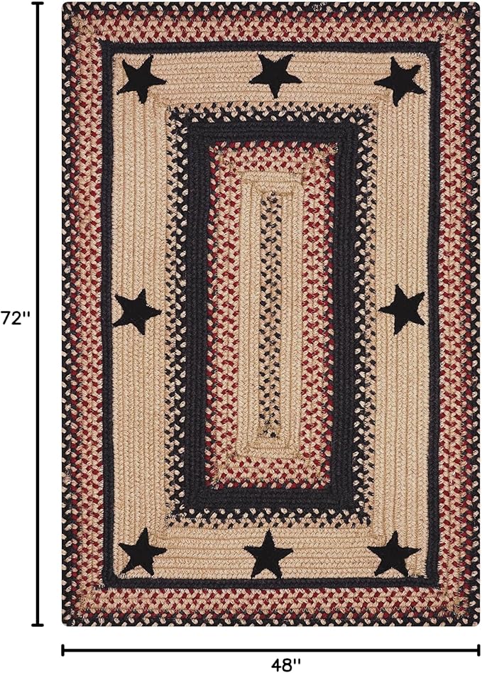 Homespice Gloucester Jute Black 4x6' Braided Area Rug for Living Room, Bedroom and Dining Room. Pet Friendly. Decor Styles- Farmhouse Rug, Rustic, Vintage, Cottage, Primitive, Country, Boho Rug