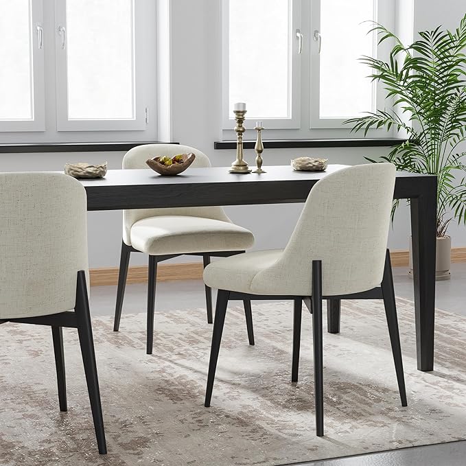 Casaphoria Wood Kitchen Table Set with 6 Chairs, 67" Rectangle Dining Kitchen Table & Chairs Set for 4-6, Modern Farmhouse Dining Table for Living Room, Easy Assembly, Black