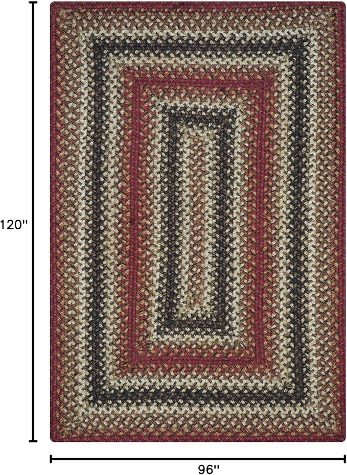 Homespice Chester Country Rugs for Living Room 8x10', Perfect Large Braided Rug