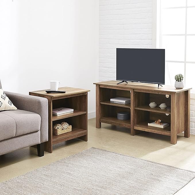 ROCKPOINT 70inch TV Stand Storage Media Console Entertainment Center, Rustic Oak