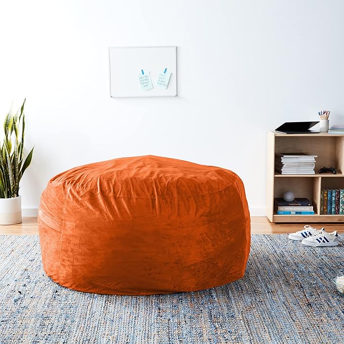 Sofa Sack Bean Bag Chair Cover, 5-Feet, Tangerine