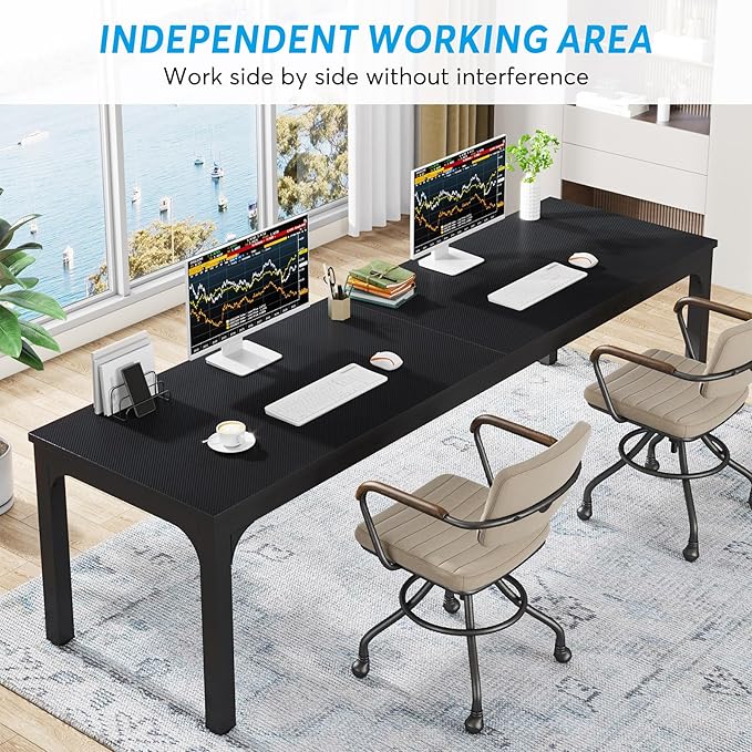 Tribesigns 78.7 Inches Extra Long Computer Desk 2 Person Desk, Double Long Desk, Workstaion for Home Office