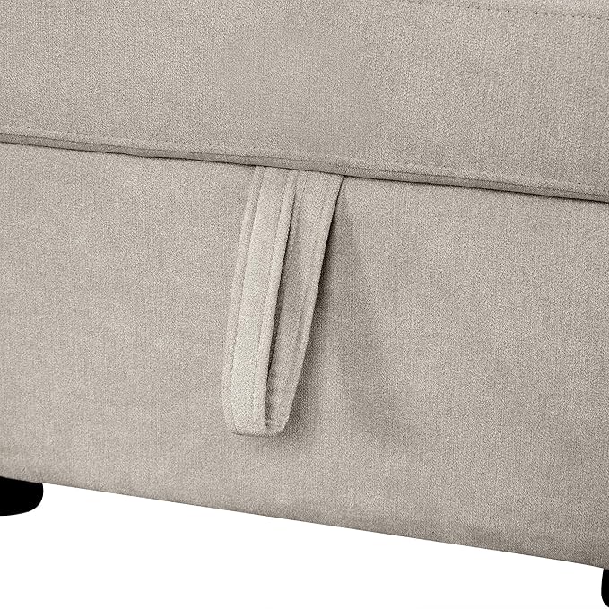 109" U-shaped Sectional Pull-out Sofa Bed with Storage Chaise,2-in-1 Convertible Couch W/ 4 Back Pillow & 2 USB Ports,Luxurious Sleeper Furniture Set for Living Room Large Space,Beige Chenille