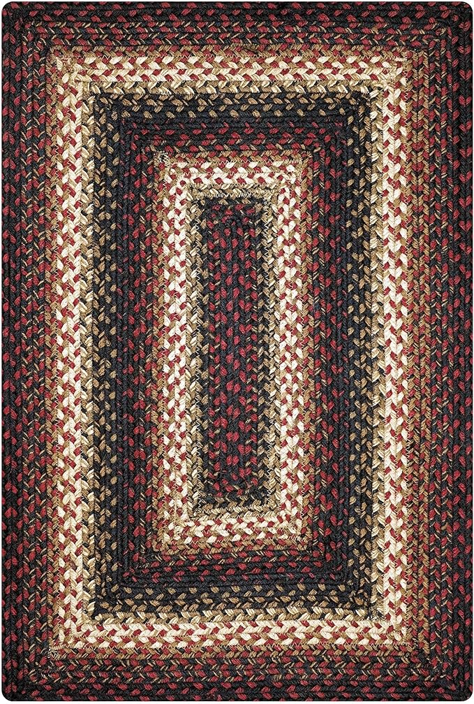 Homespice Prescott Jute Braided Rug Runner 22x72 - Primitive Braided Runner Rug for American Country Decor