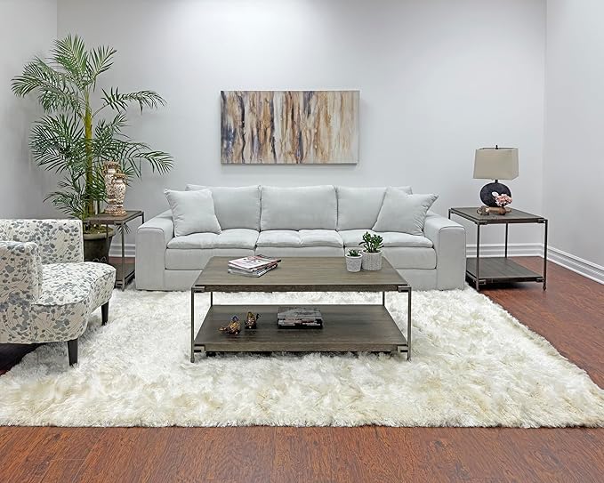 Roundhill Furniture Corbeta Living Room, Coffee Tables, Aged Graphite