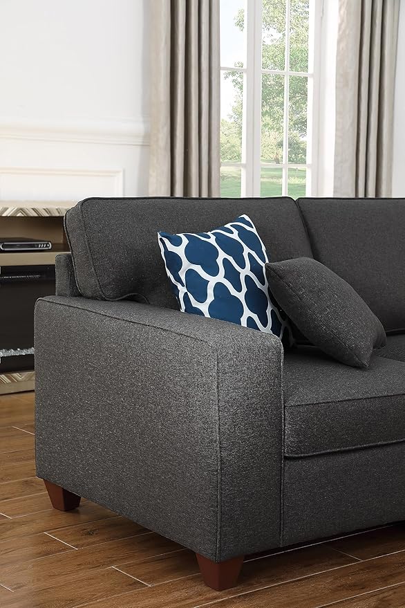 Leio Sectional Modular Sofa with Ottoman for Living Room, Apartment, Bedroom, Office, Dorm