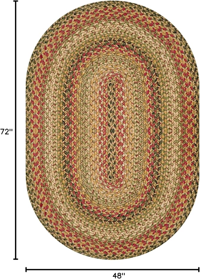 Homespice Kingston Braided Oval Area Rugs 4x6' – Jute Braided Multi Color Rugs for Living Room and Bedroom