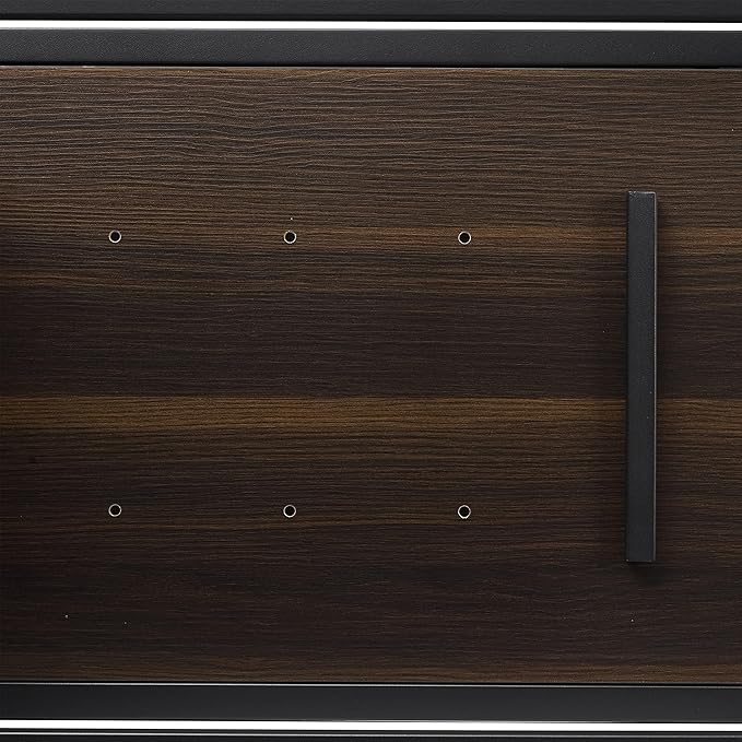 Crosley Furniture Provo Console Record Player Stand with Storage for Vinyl Records, Matte Black/Brown