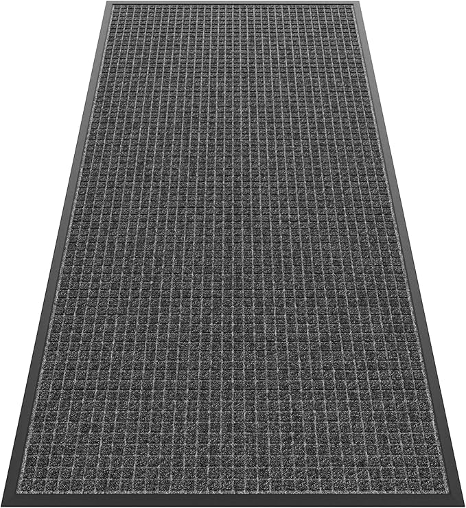 Sturdy Front Door Mat Outside Entrance, 6' x 3' All-Season All-Weather Doormat Waterproof, Stain and Fade Resistant, Natural Rubber Indoor Outdoor Welcome Door Mat Trap Dirt