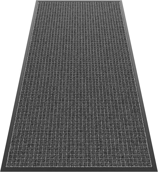 Sturdy Front Door Mat Outside Entrance, 6' x 3' All-Season All-Weather Doormat Waterproof, Stain and Fade Resistant, Natural Rubber Indoor Outdoor Welcome Door Mat Trap Dirt
