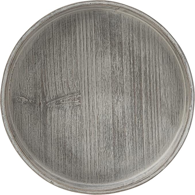 Kate and Laurel Bellport Farmhouse Drink Table, 10 x 10 x 22, Gray, Decorative Coastal Cocktail Table with Round Tabletop and Colonial Base for Farmhouse Decor