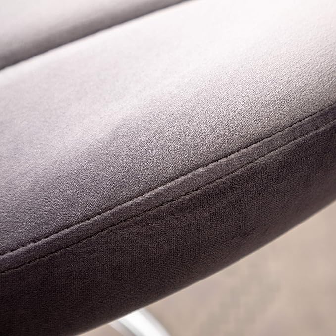 Roundhill Furniture Ellston Velvet Adjustable Swivel Barstools in Gray, Set of 2, Grey